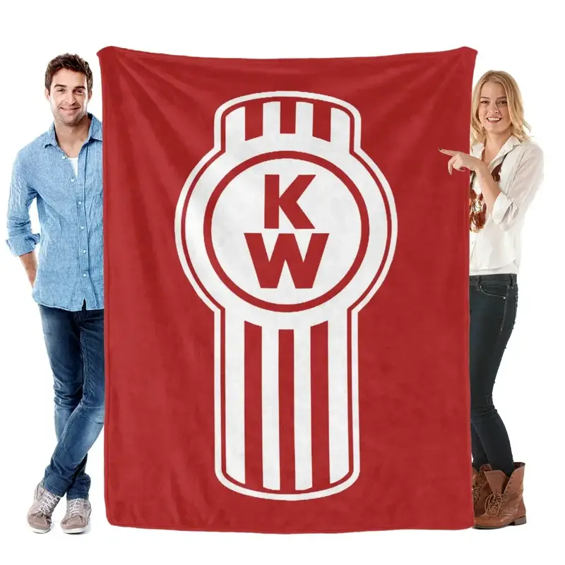 Kenworth Truck logo Throw Blanket for Bed,Soft Collage Blanket for Bedroom,Cute Blanket Funny Room Decor Flannel Blankets for...