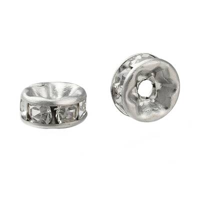 316 Surgical Stainless Steel Crystal Rhinestone Spacer Beads