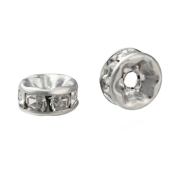 316 Surgical Stainless Steel Crystal Rhinestone Spacer Beads