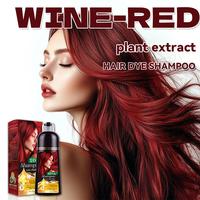 fathersdaygifts Hair Dye Shampoo 3 In 1 Root Touch 15 Minutes, Wine Red Hair Color Treated Burgundy Shampoo, 100% Gray Hair C...