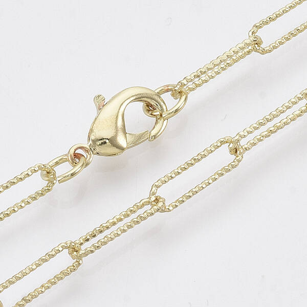 Brass Textured Paperclip Chain Necklace Making