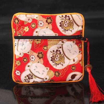 Square Chinese Style Cloth Tassel Bags