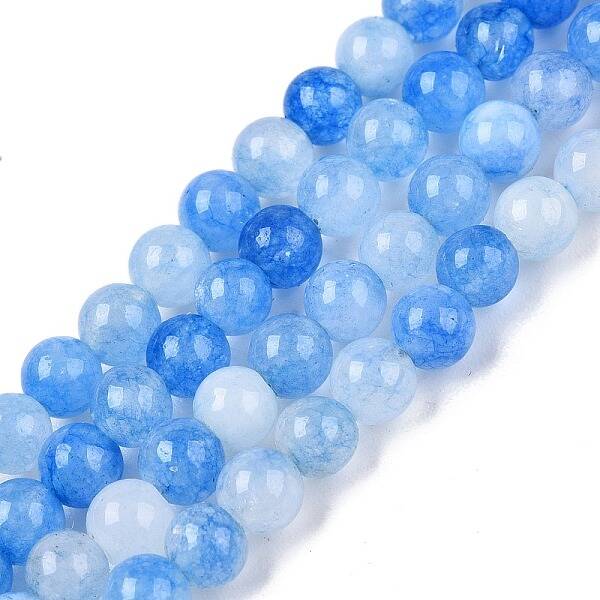 Dyed Natural White Jade Beads Strands