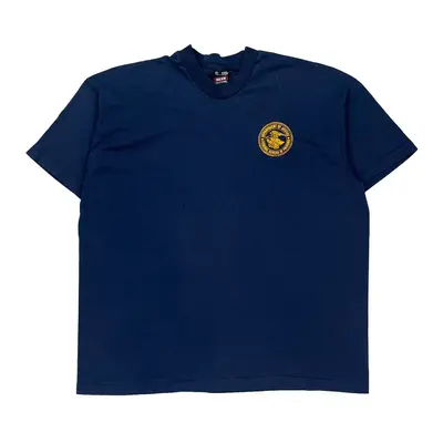 Single Stitch Federal Officer Fruit Of The Loom Graphic T-Shirt - 2XL Blue Cotton Blend