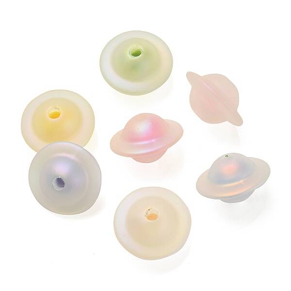 Transparent UV Plating Rainbow Iridescent Acrylic Beads