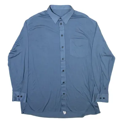 Mens Plain Shirt Blue Long Sleeve L