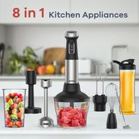 Ganiza Electric Immersion Blender Handheld, Max 1000W, 16 Speed, Stainless Steel, 800ml Mixing Beaker, 600ml Chopper, Whisk a...
