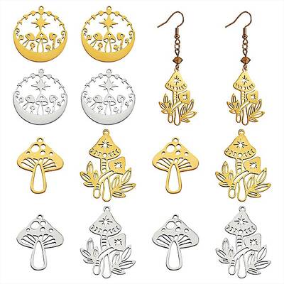 12Pcs 6 Style 201 Stainless Steel Pendants