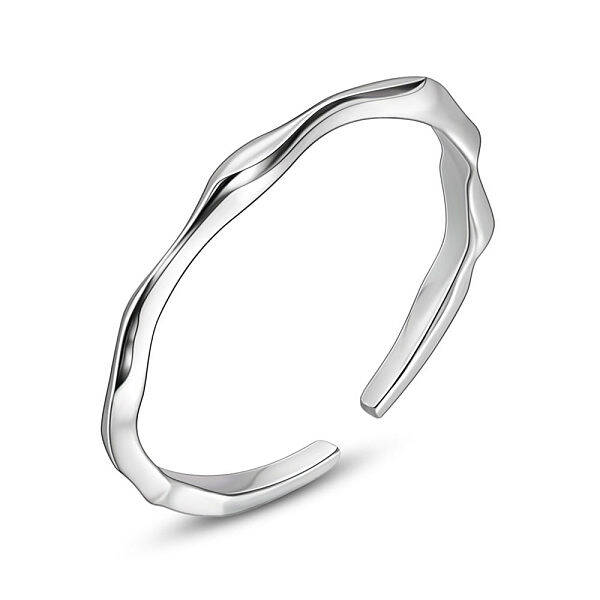 Rhodium Plated 925 Sterling Silver Cuff Rings