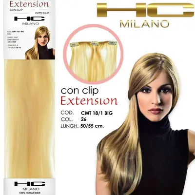 Hc milano extension 3 remy clips width 14-16cm length 50cm col.26 ultra light blonde 11.0