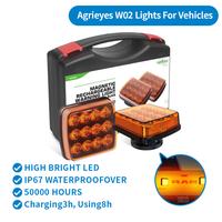 Agrieyes W02 2pcs Rechargeable Flashing Lights for Vehicles with IP67 Waterproof Rating, High Brightness, and Easy Installati...