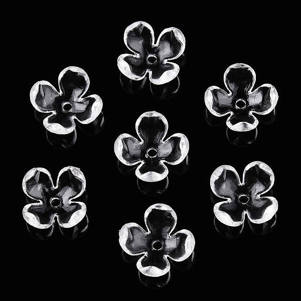 4-Petal Transparent Acrylic Bead Caps