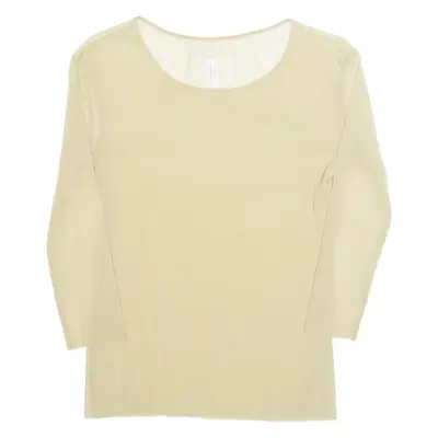 Sheer Womens Top Beige Long Sleeve M