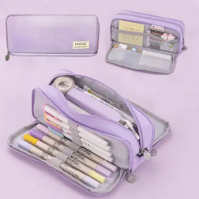 Large Capacity Pencil Case, Portable Zipper Pencil Bag, Stationery Organizer for Office School Student, Fall Decor, Trending ...