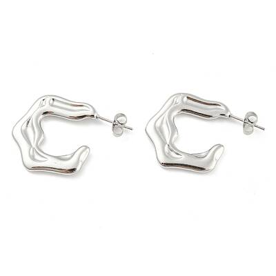 Non-Tarnish 304 Stainless Steel Twist Ring Stud Earrings