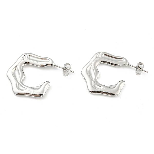 Non-Tarnish 304 Stainless Steel Twist Ring Stud Earrings
