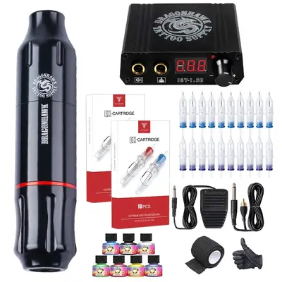 Dragonhawk M7 Cartridge Tattoo Pen Machine Complete Kit for Tattoo Artists