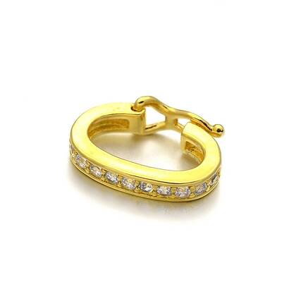 Rack Plating Brass Micro Pave Cubic Zirconia Twister Clasps