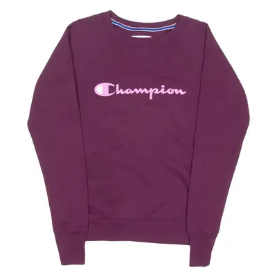 CHAMPION Womens Sweatshirt Purple Crew Neck XS