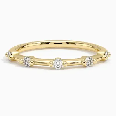 18K Gold Lab Created Diamond Engraving Wedding Ring F/G Color SI Clarity 3EX IGI Certified