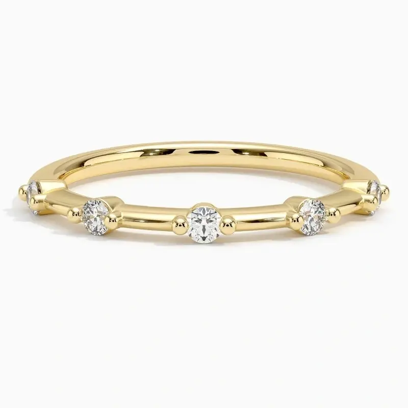 18K Gold Lab Created Diamond Engraving Wedding Ring F/G Color SI Clarity 3EX IGI Certified