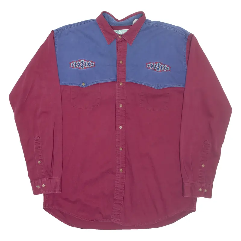 MWG Mens Plain Shirt Maroon Long Sleeve XL