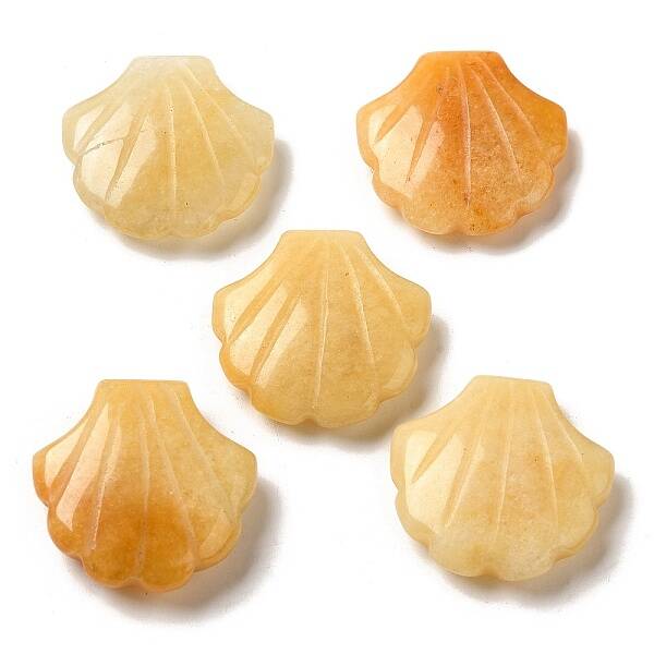 Natural Topaz Jade Carved Healing Shell Figurines