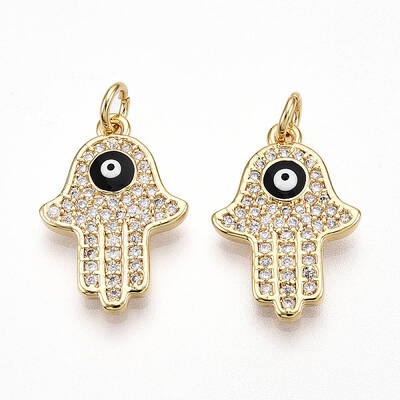 Brass Micro Pave Cubic Zirconia Pendants