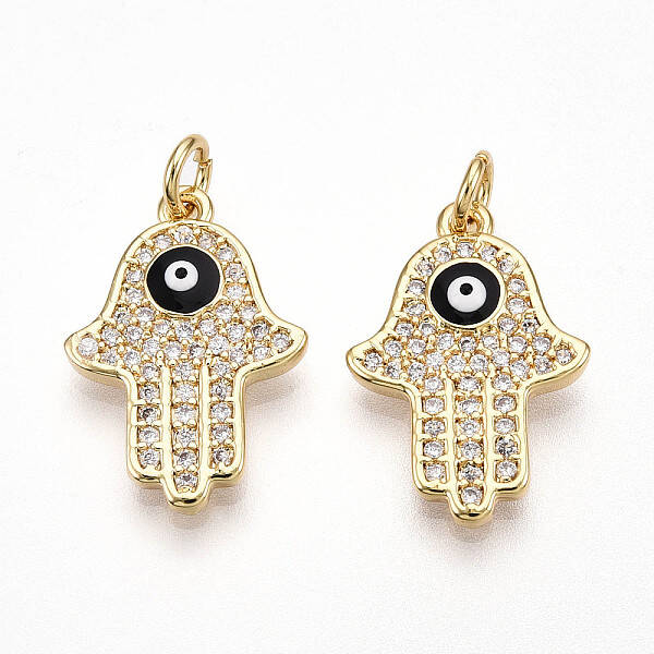 Brass Micro Pave Cubic Zirconia Pendants