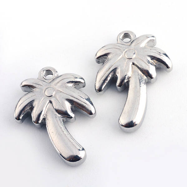 Tarnish Resistant 201 Stainless Steel Palm Tree Pendants