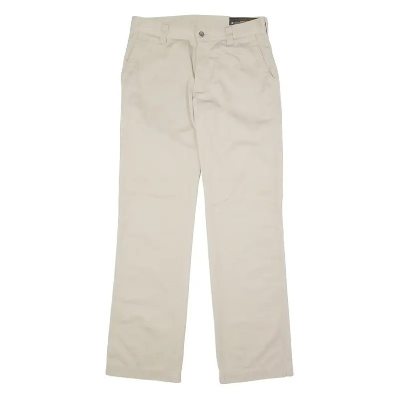 DUNDERDON Chino Mens Twill Trousers Beige Regular Straight W29 L32
