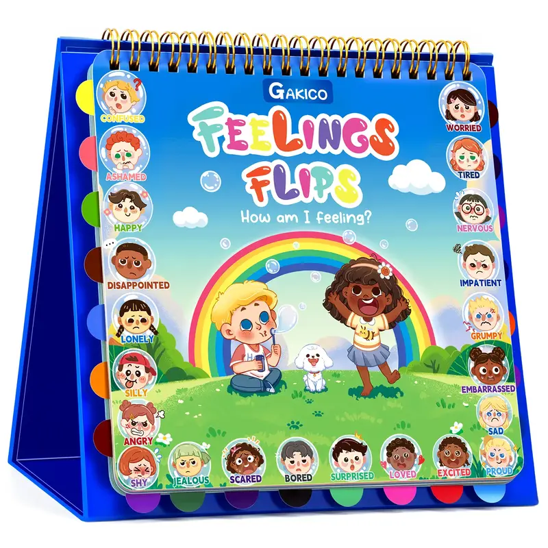 Feelings and Emotions Book for Young learners,22 Moods/Emotions,Understanding Emotions Toys,Social Emotional Flipbook,ADHD & ...
