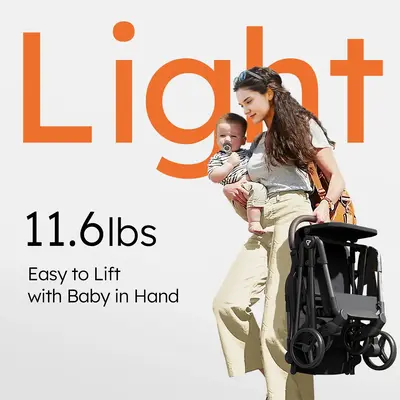 Mamazing×Patpat Lightweight Baby Stroller with Organizer, Ultra Compact & Airplane-Friendly Travel Stroller, Only 11.5 lb st...