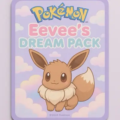 *live* Pokémon Eevee's Dream Pack - Includes One chase card and Two Booster Packs for Collectors and Enthusiasts