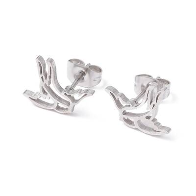 Non-Tarnish Swallow Shape 304 Stainless Steel Stud Earrings for Women
