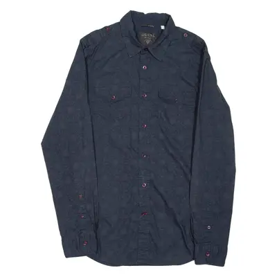 GUESS Mens Shirt Blue Floral Long Sleeve S