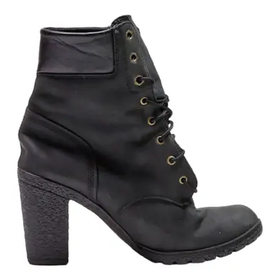 TIMBERLAND Block Heels Black Leather Womens UK 6