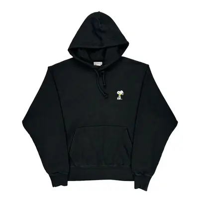 Reverse Weave Snoopy Champion Cartoon Hoodie - Large Black Cotton Blend