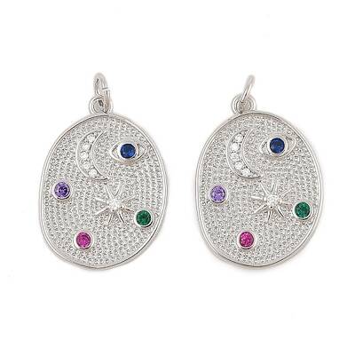Brass Micro Pave Cubic Zirconia Pendants
