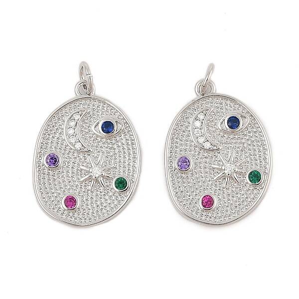 Brass Micro Pave Cubic Zirconia Pendants