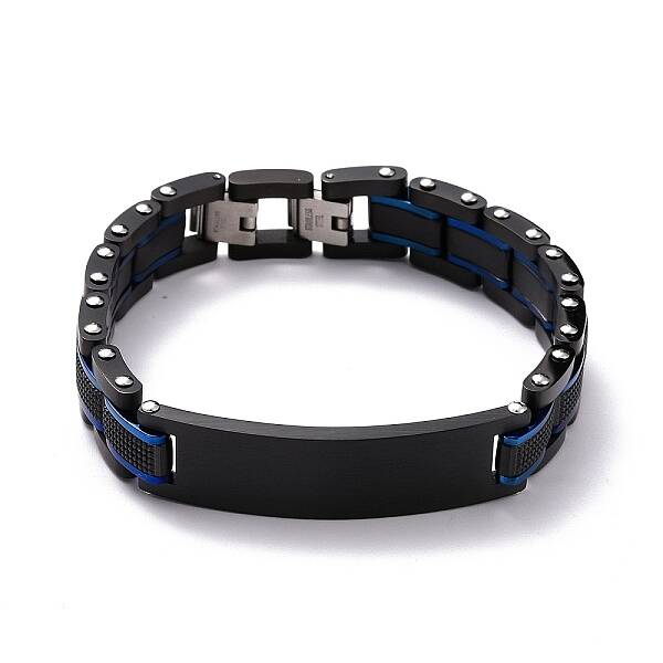 Ion Plating(IP) 304 Stainless Steel Rectangle Link Bracelet