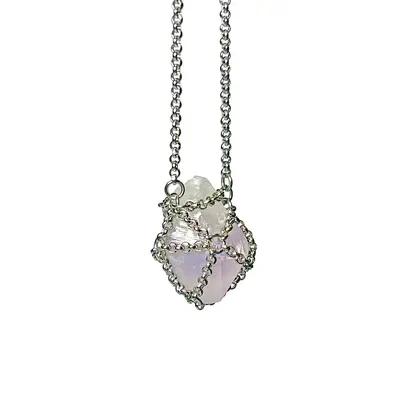 Caged Amethyst Gemstone Necklace | Size: 20