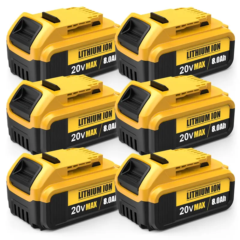 8.0Ah Lithium Battery Replacement for Dewalt 20V Battery Lithium-ion MAX DCB200 DCD/DCF/DCG/DCS Series dewalt batteries