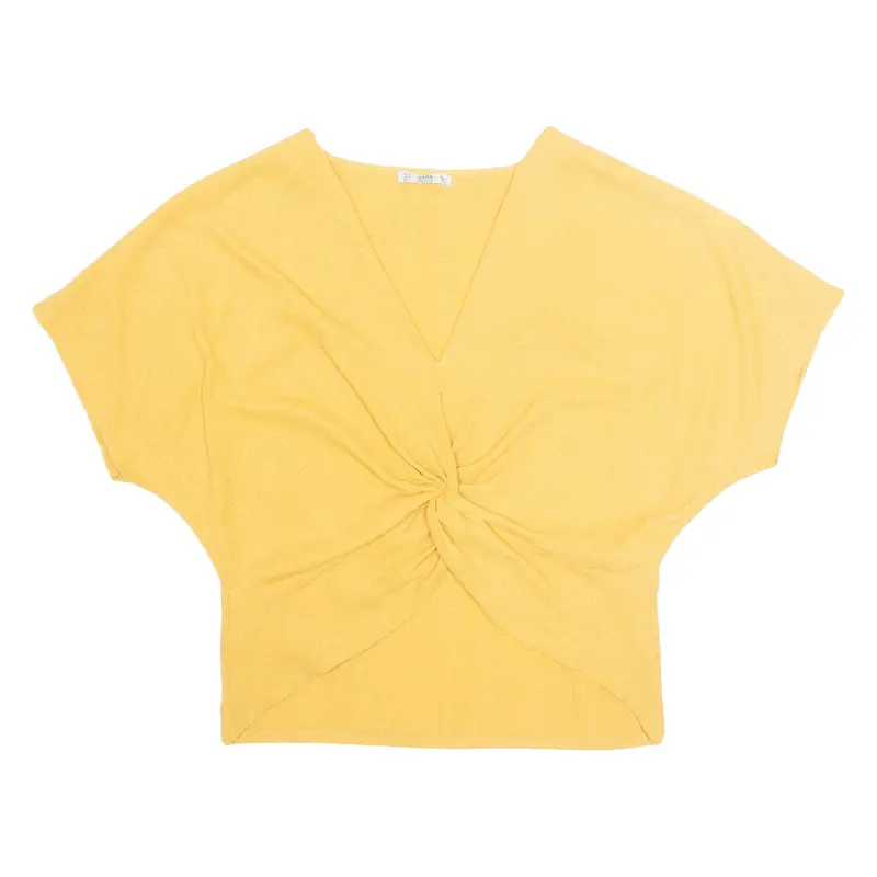 ZARA COLLECTION Womens Top Yellow V-Neck M