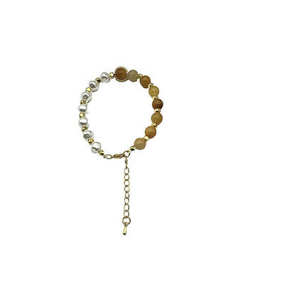 Natural Yellow Jade Round Beaded Bracelet