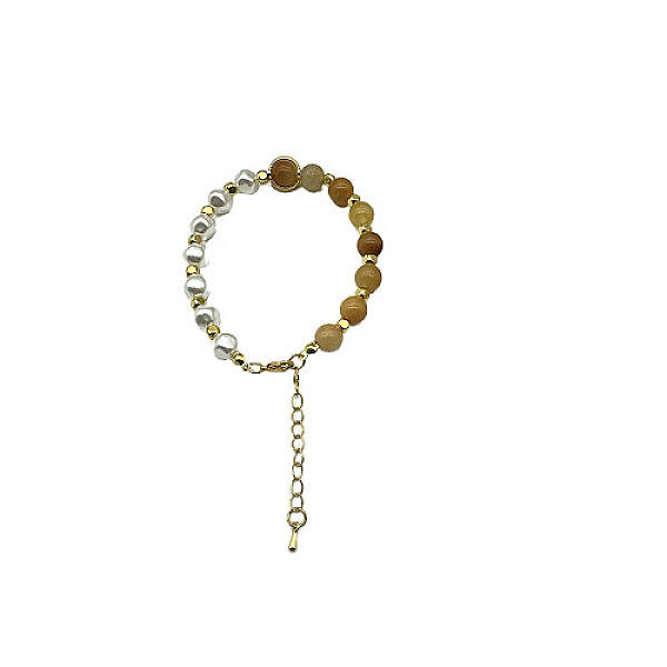 Natural Yellow Jade Round Beaded Bracelet