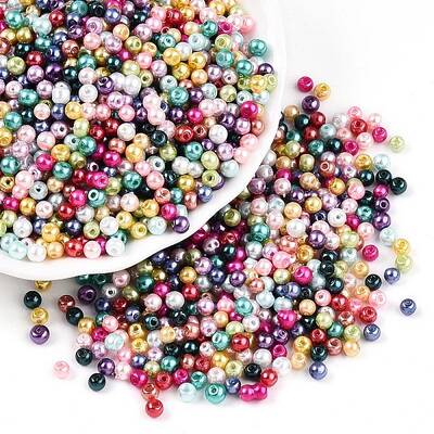 Baking Painted Pearlized Glass Pearl Beads
