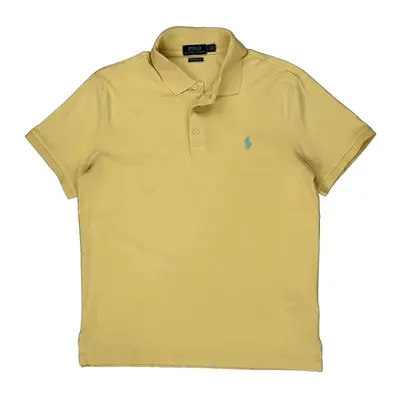 Ralph Lauren Slim Fit Polo Shirt - Large Yellow Cotton