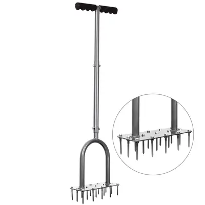 Walensee Lawn Aerator Spike, Metal Manual Dethatching Tool with 15 Iron Spikes, Pre-Assembled Grass Aerator for Yard and Gard...
