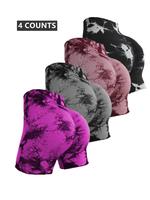 Women's Tie Dye Print High Waist Sports Short Leggings, High Stretch Casual Comfortable Breathable Tummy Control Butt Lifting...